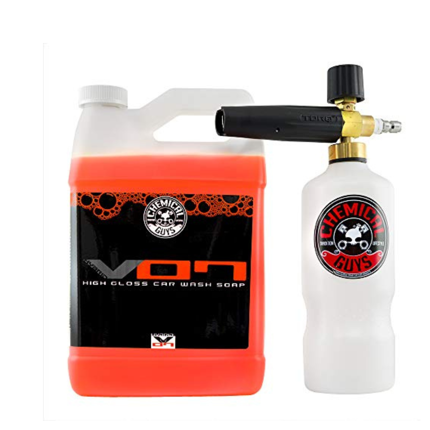 Chemical Guys EQP318 Torq Professional Foam Cannon and Hybrid V7 Auto Wash (1 Gal), 128 fl. oz.