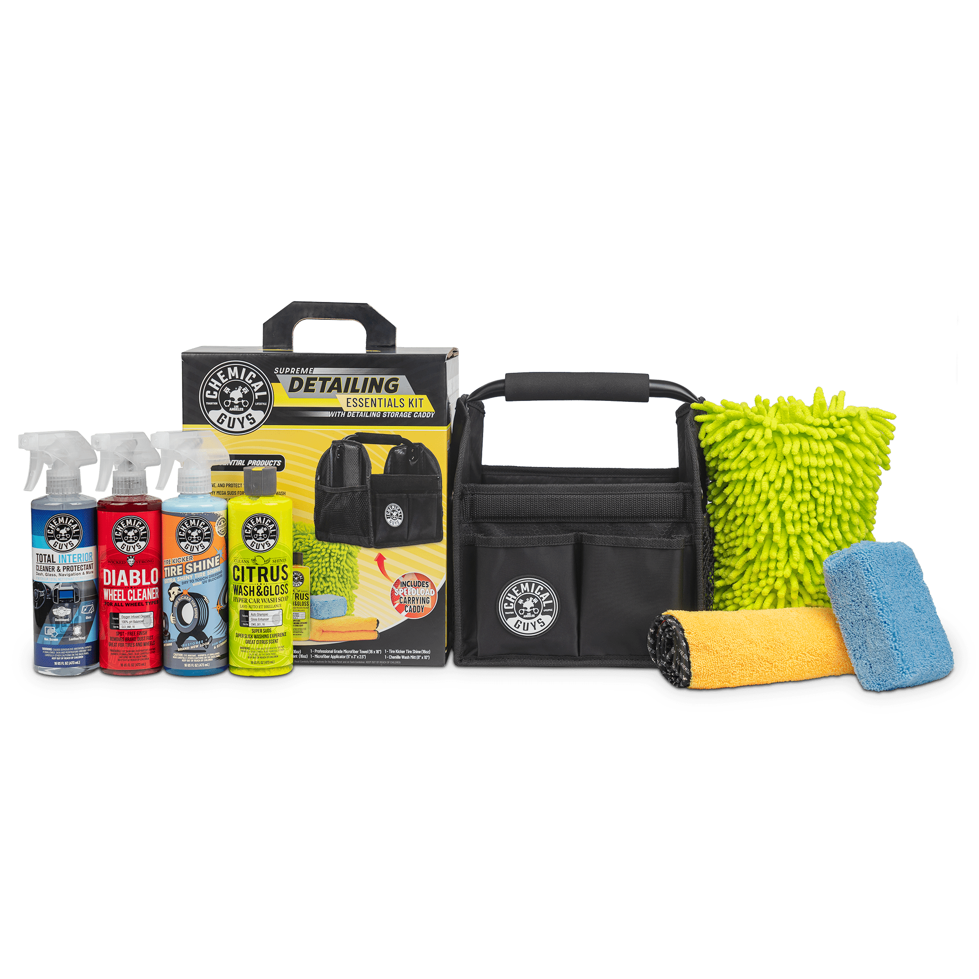 Chemical Guys Supreme Detailing Essentials Kit with Detailing Storage Caddy