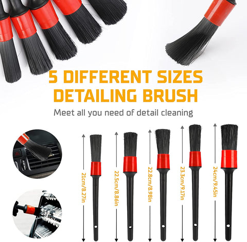 Allnice 17Pcs Car Detailing Cleaning Brushes Kit Car Interior Washing Tool Set with Drill Brushes Wire Brushes Air Vent Brushes