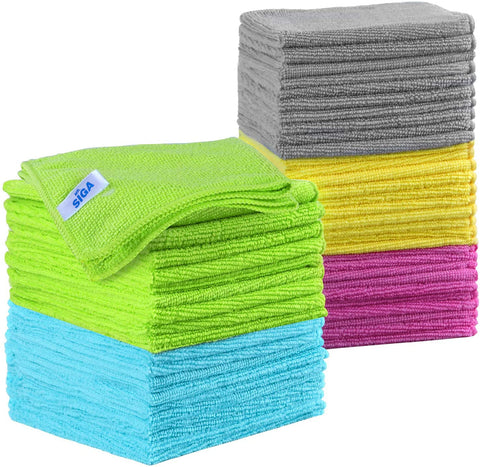 MR.Siga Microfiber Cleaning Cloth, All-Purpose Kitchen Cleaning Towels, Pack of 50, Size 11.8"x 11.8"