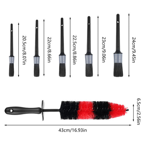 Fyeme 11Pcs Car Detailing Brush Kit, Dust Clean Brush, Auto Motorcycle Interior Exterior Care Wheel Gap Cleaning Tool Set