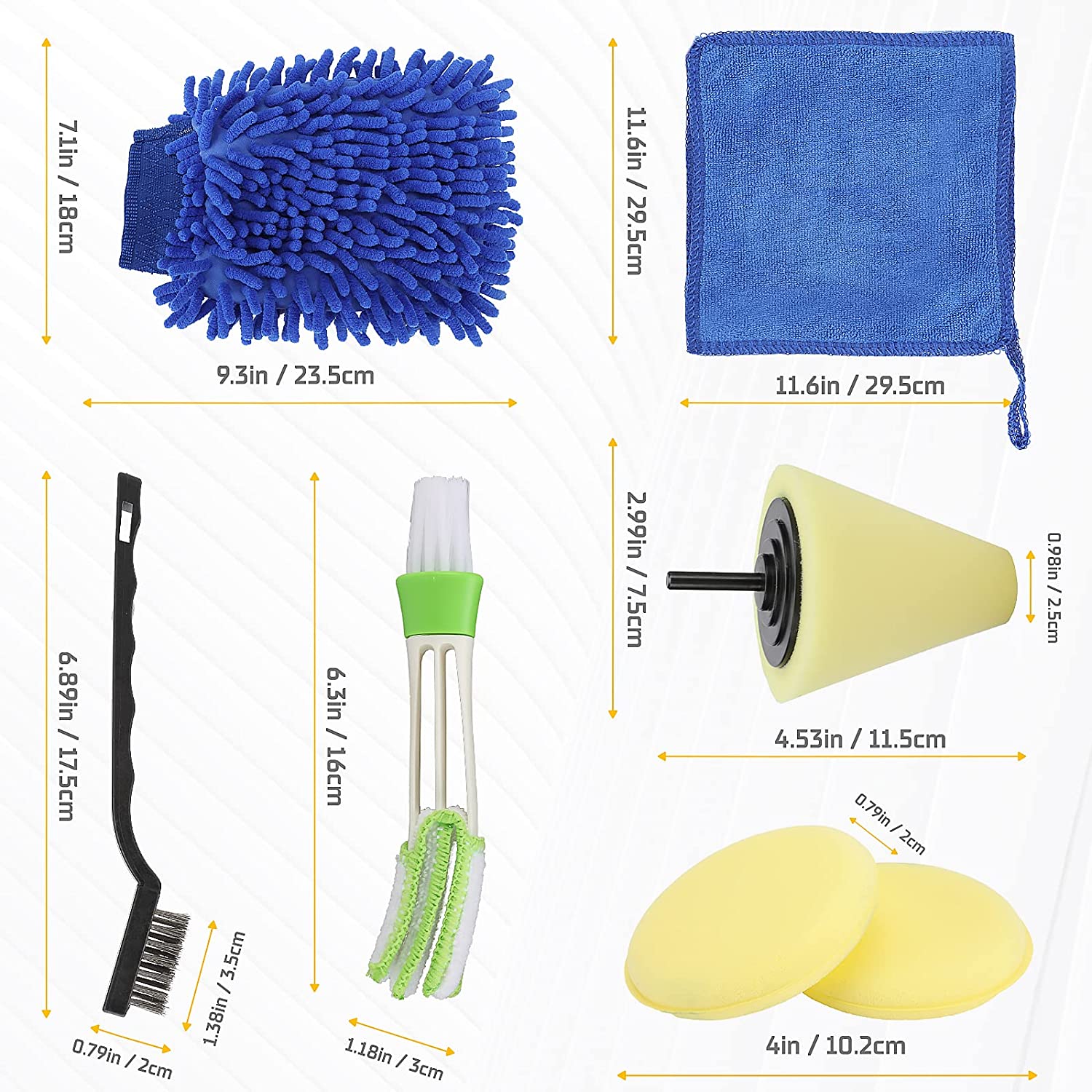 Allnice 17Pcs Car Detailing Cleaning Brushes Kit Car Interior Washing Tool Set with Drill Brushes Wire Brushes Air Vent Brushes