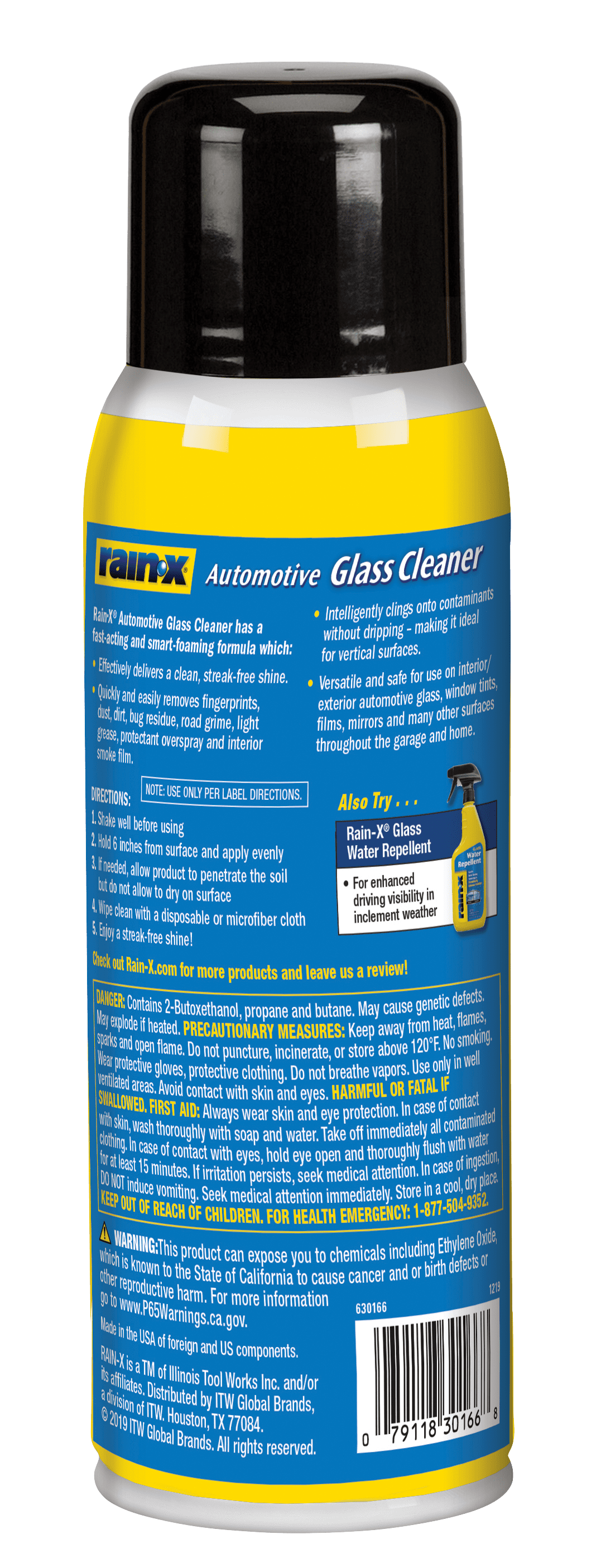 Rain-x Automotive Glass Cleaner Aerosol 19oz - 630175W