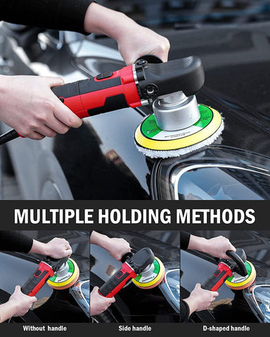 SILVEL Buffer Polisher, 1580W 7 Inch/6 Inch Rotary Car Buffer Polisher Waxer, 7 Variable Speed 1000-3500 RPM, Detachable Handle for Car, Boat Sanding, Polishing, Waxing