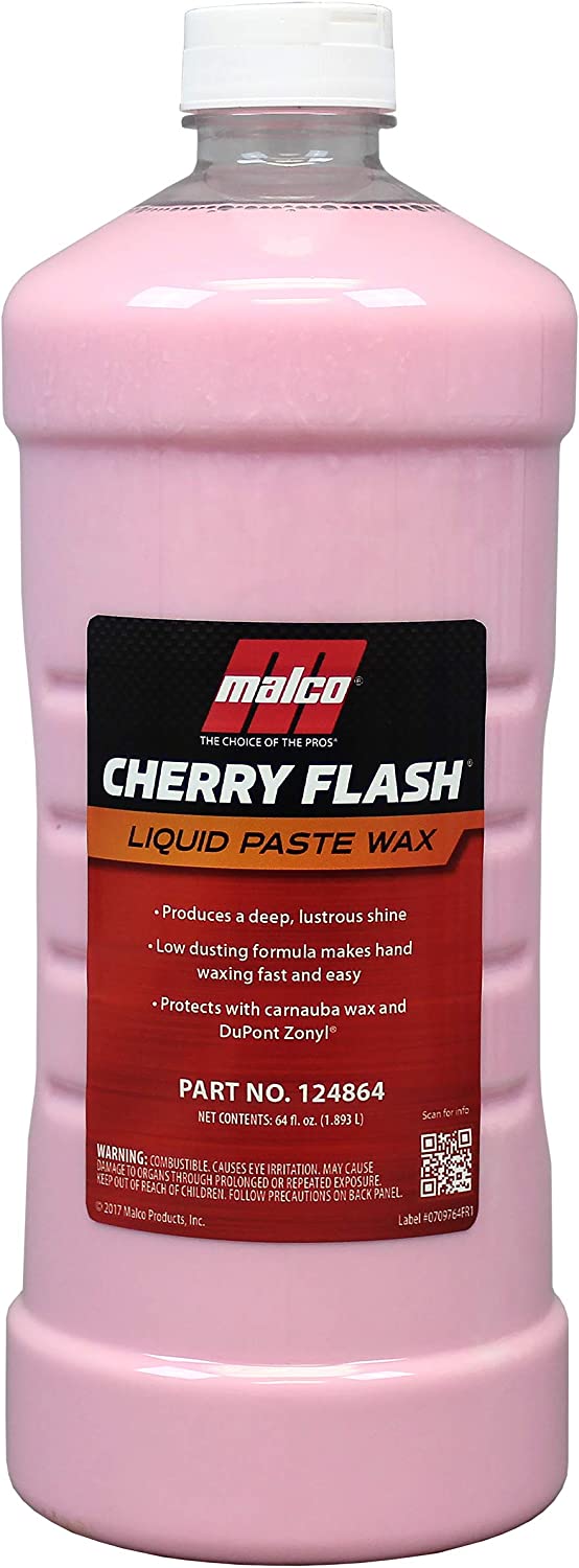 Malco Cherry Flash Automotive Liquid Paste Wax – Protect & Shine Your Vehicle,Lasting Gloss & Protection For Cars, Trucks, Boats and Motorcycles / 32 Oz. (124832)