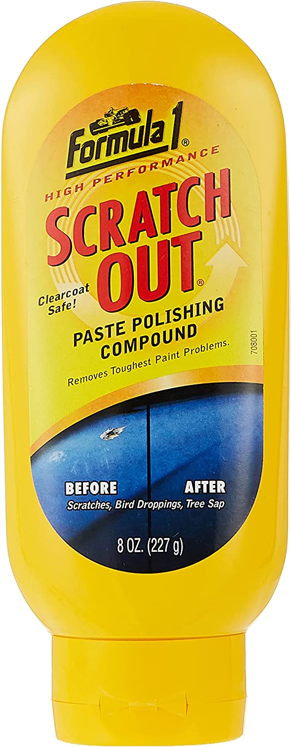 Formula 1 Scratch Out Car Wax Polish Liquid (7 oz) - Car Scratch Remover for All Auto Paint Finishes - Polishing Compound for Moderate Scratches, Bird Droppings, Tree Sap & Swirl Remover