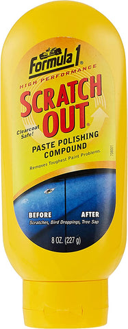 Formula 1 Scratch Out Car Wax Polish Liquid (7 oz) - Car Scratch Remover for All Auto Paint Finishes - Polishing Compound for Moderate Scratches, Bird Droppings, Tree Sap & Swirl Remover