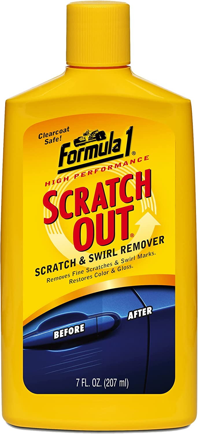 Formula 1 Scratch Out Car Wax Polish Liquid (7 oz) - Car Scratch Remover for All Auto Paint Finishes - Polishing Compound for Moderate Scratches, Bird Droppings, Tree Sap & Swirl Remover