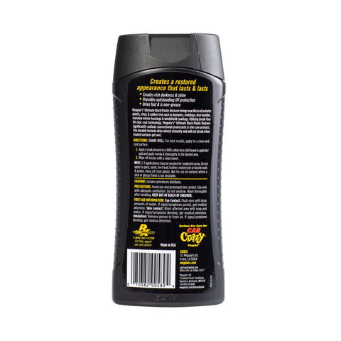 Meguiar’s Ultimate Black Plastic Restorer, White, Liquid – Restores Car Shine, 12 Oz