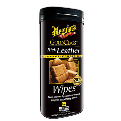 Meguiars Gold Class 25 Count Rich Leather Cleaner & Conditioner Wipes A Super L