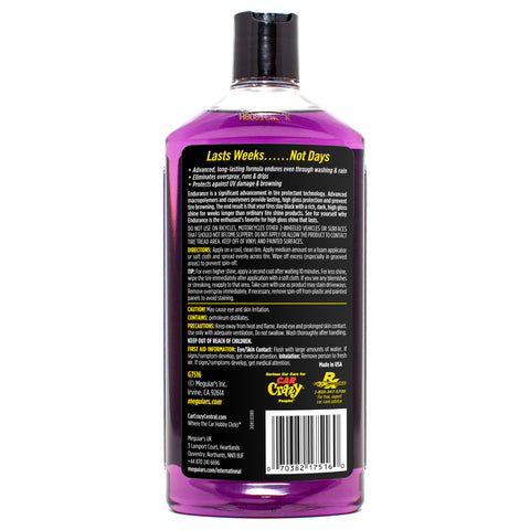 Meguiar's Endurance Tire Gel, Rich Purple Liquid, Glossy Shine - Tire Care, 16 Oz