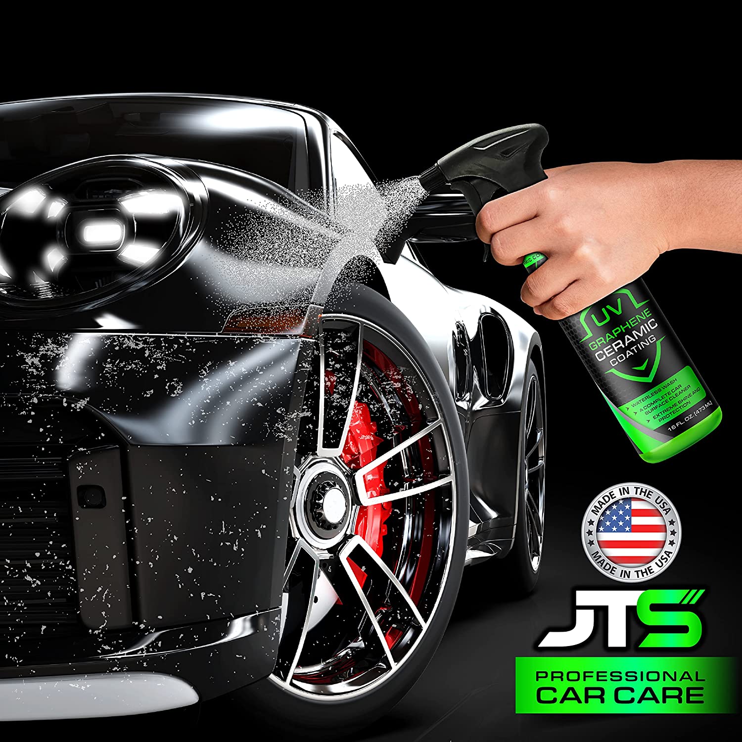 JT's Advanced UV True Graphene Ceramic Spray Coating, Extreme Shine & Stronger Than Car Wax Polish or Top Coat Polymer Paint Sealant for Car, Truck, RV, Boat 16 Fl Oz