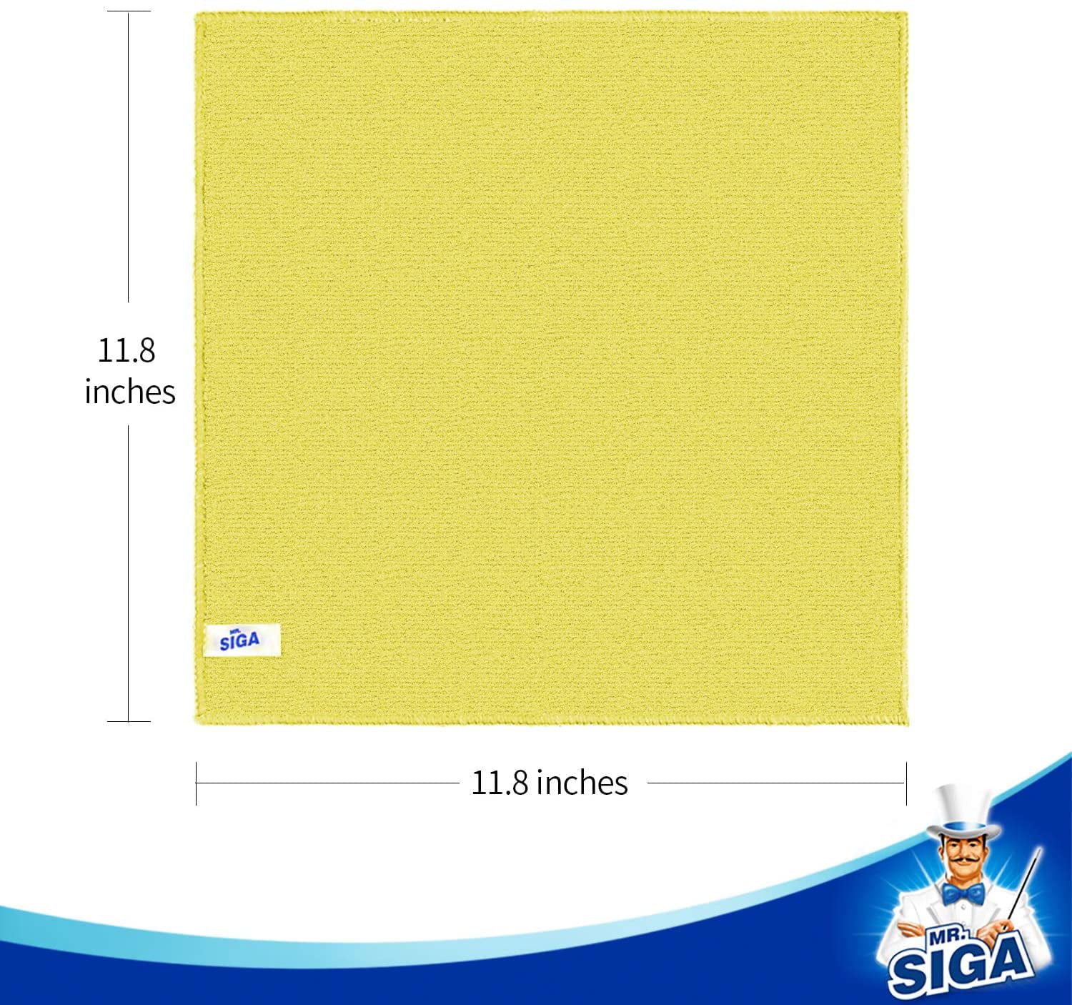 MR.Siga Microfiber Cleaning Cloth, All-Purpose Kitchen Cleaning Towels, Pack of 50, Size 11.8"x 11.8"