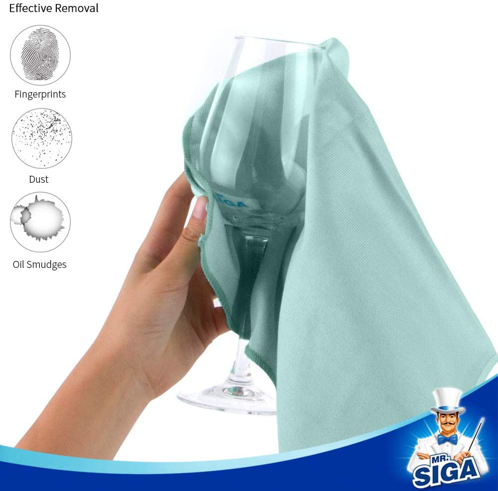 MR.Siga Ultra Fine Microfiber Cloths for Car and Glas,Pack of 6